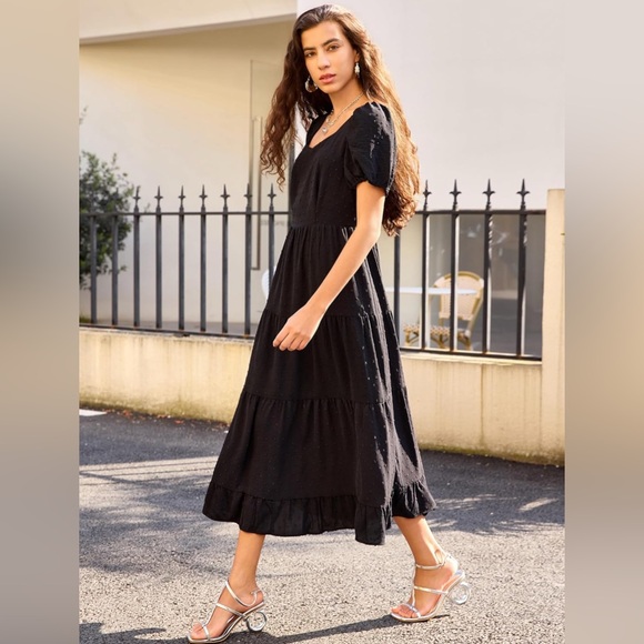 Short Sleeve Maxi Dress Casual Spring Summer Boho Elastic Loose Fit Casu… - Picture 3 of 13
